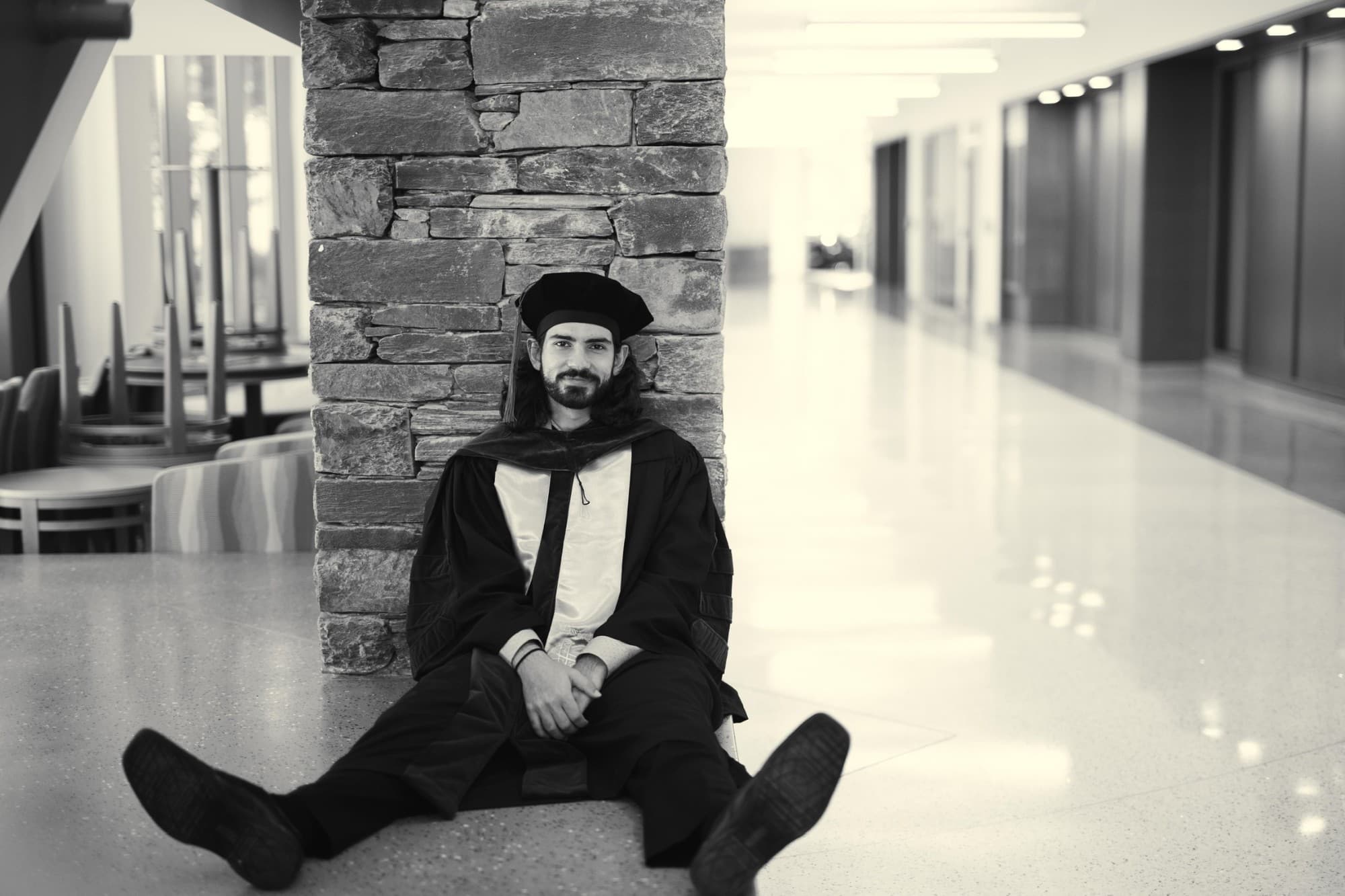 Dr. Nadim in his doctoral regalia after graduating from Duke